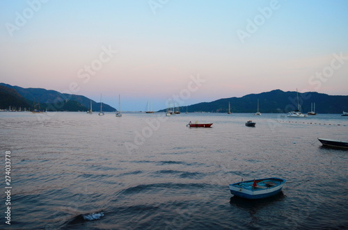 view on the evening sea in Marmaris, Turkey