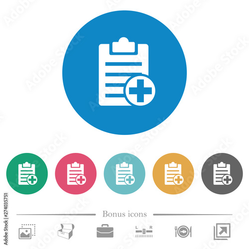 Add new note flat round icons