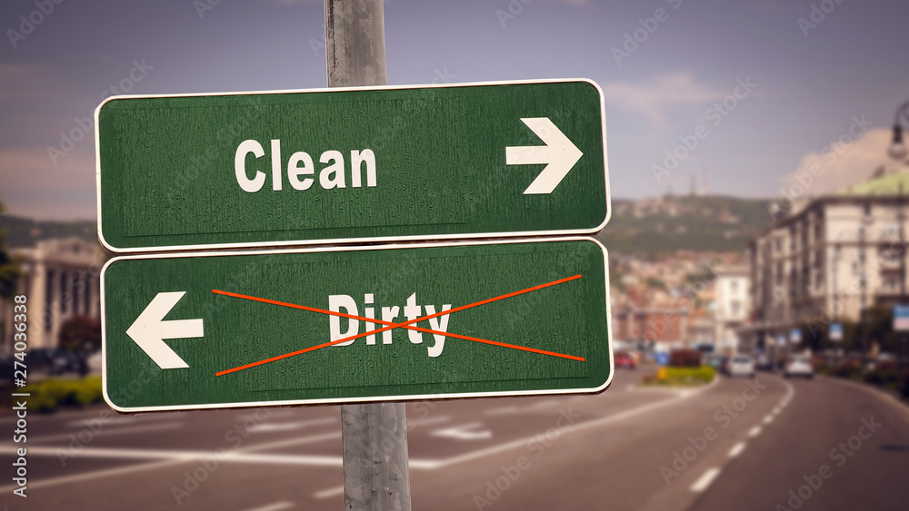 Street Sign Clean versus Dirty Street Sign Clean versus Dirty