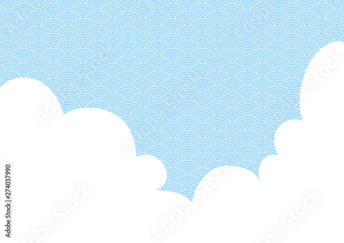 illustration with a white cloud and a continuous background.