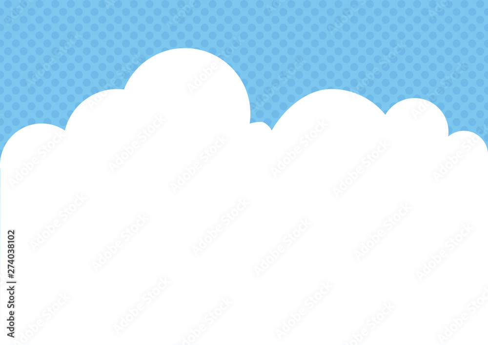 Illustration of white clouds and dotted background. Illustration of white clouds and dotted background.