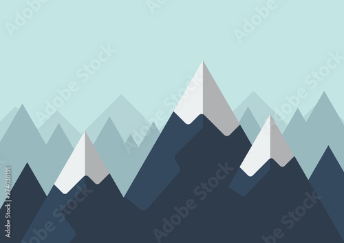 Mountain in flat style