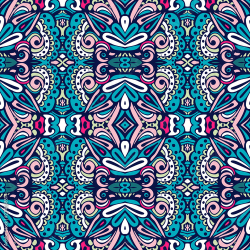 Abstract colorful geometric ethnic boho seamless pattern ornamental