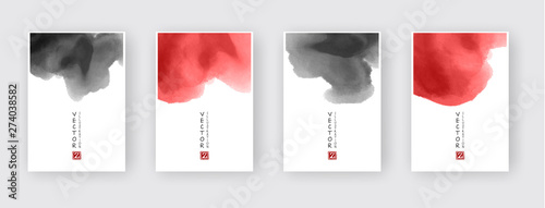 Minimal red and black covers design set