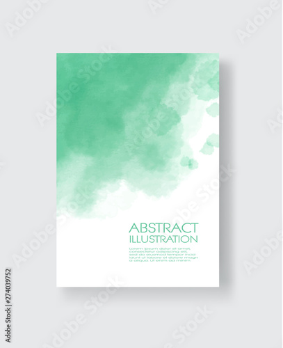 Cards with watercolor element. Hand drawn banner element on white background.