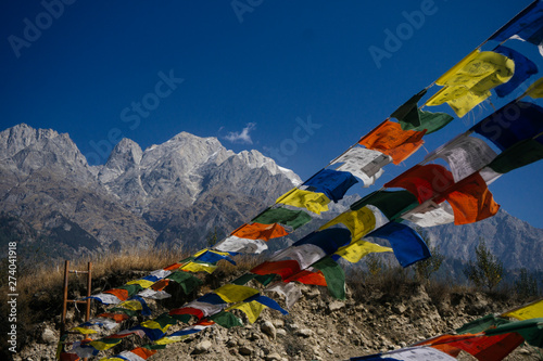 Prayer flags in the mountain