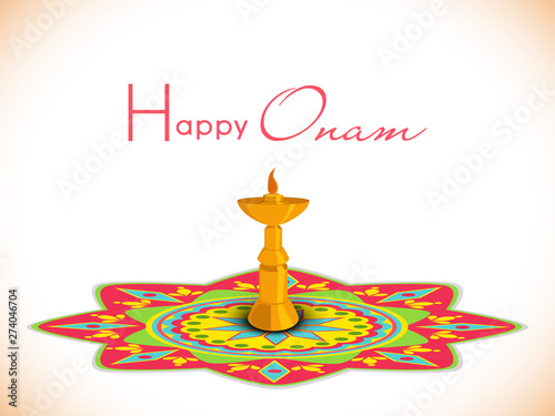 Concept of decorative Onam celebration.
