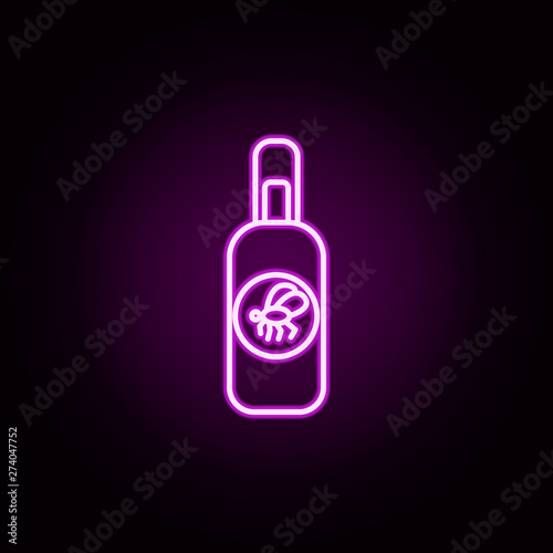 mosquito spray neon icon. Elements of camping set. Simple icon for websites, web design, mobile app, info graphics