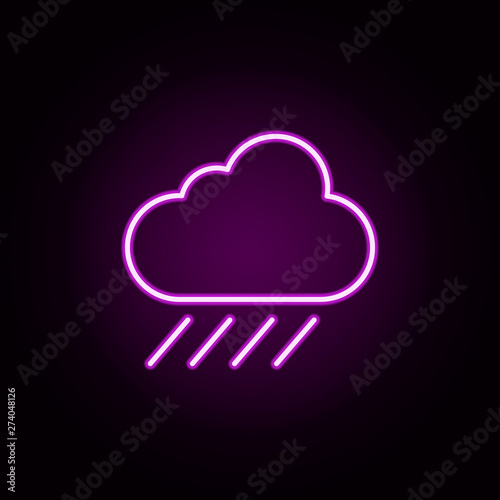 rain neon icon. Elements of camping set. Simple icon for websites, web design, mobile app, info graphics