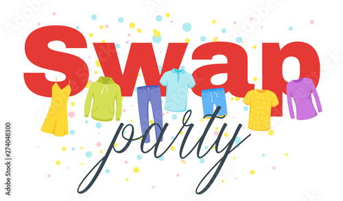 Swap party vector web banner template