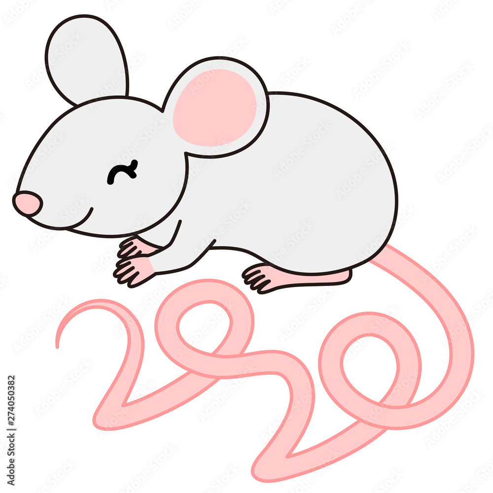 しっぽの形がになっているねずみ イラスト Mouse Stock イラスト Adobe Stock