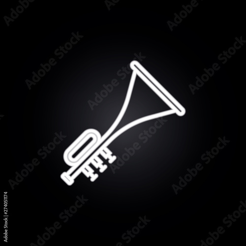 trombone neon icon. Elements of carnival and amusement set. Simple icon for websites, web design, mobile app, info graphics