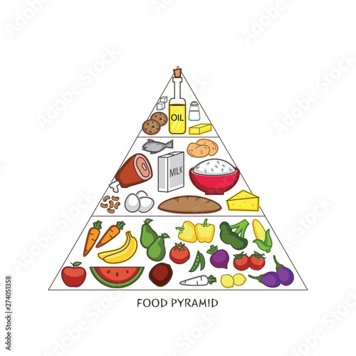Food Pyramid for Health and Medical.