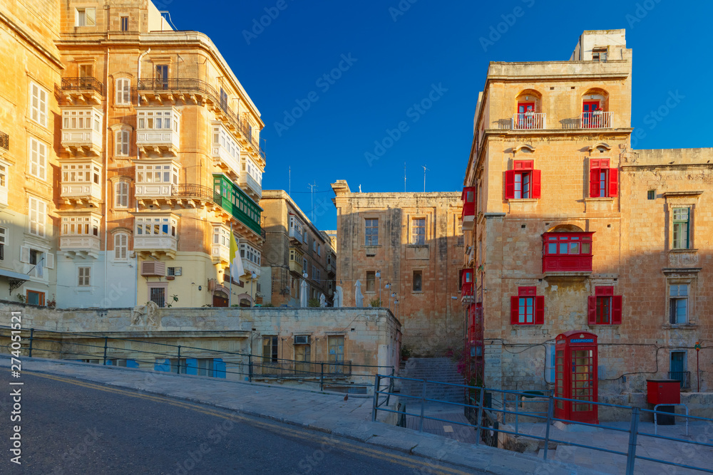 Domes and roofs at sunset, Valletta , Malta