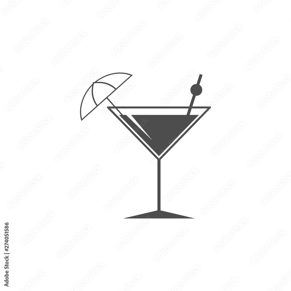 Cocktail glass icon. Vector illustration, flat design. Cocktail glass icon. Vector illustration, flat design.