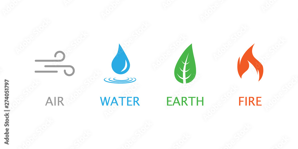 Four elements symbol. Vector illustration, flat design. - obrazy, fototapety, plakaty 