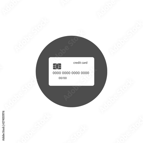 Credit card icon. Vector illustration, flat design.
