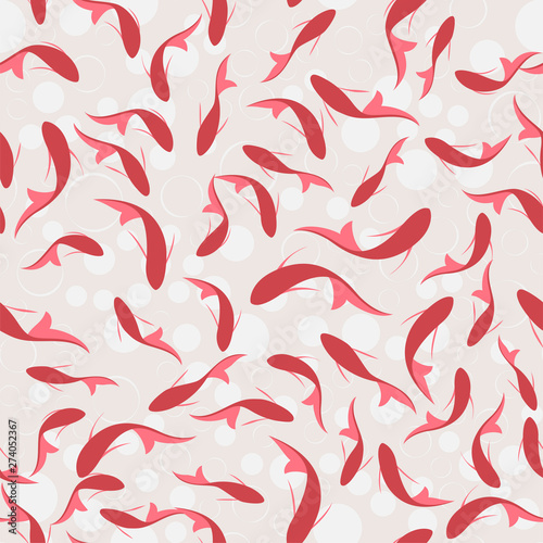 pattern. seamless. red fish. Chinese painting