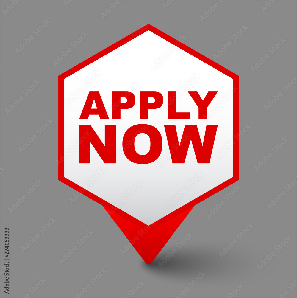 Fototapeta premium red vector banner apply now