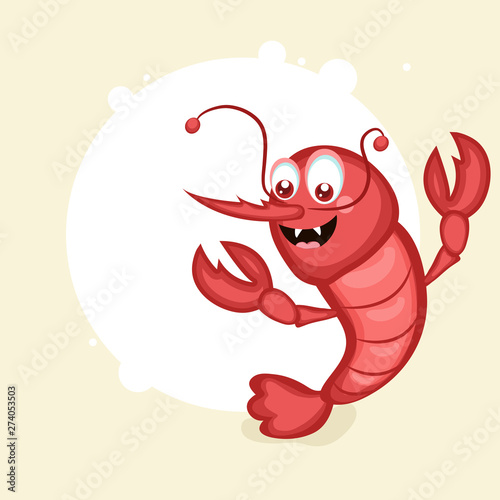 Cartoon of a shrimp.