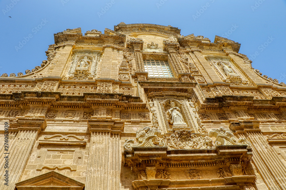 Facade of the Cathedral Basilica of Sant'Agata in Gallipoli, Puglia, Italy
