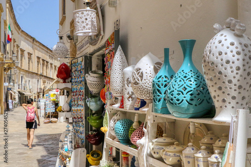 Souvenir shop in the old town of Gallipoli, Puglia, Italy photo