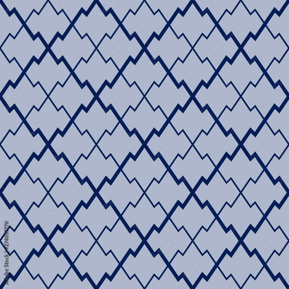 Fototapeta premium Japanese Zig Zag Diamond Seamless Pattern