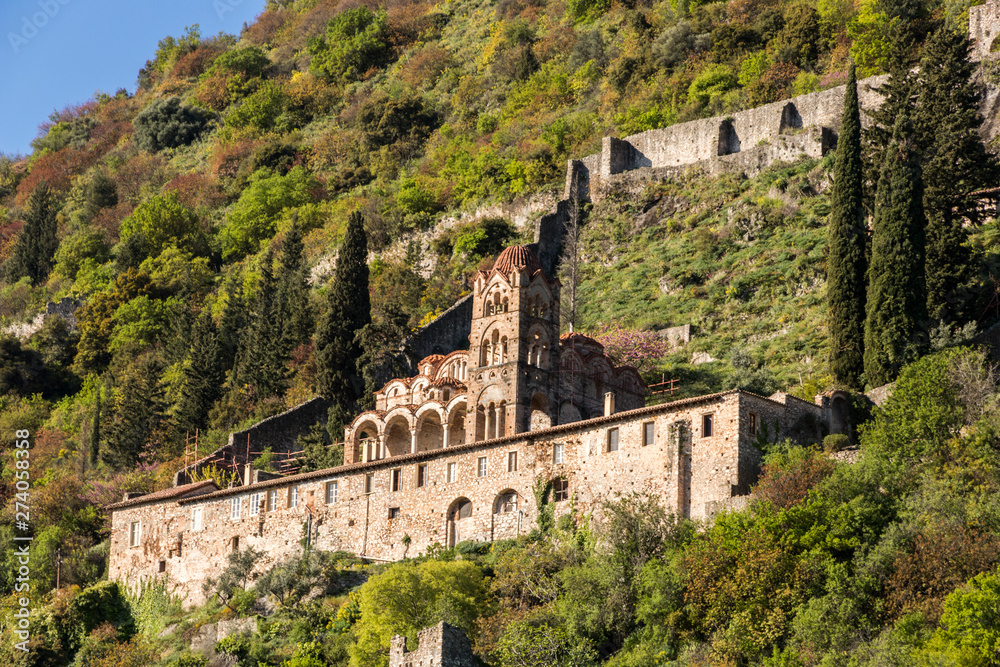 Mystras, Greece. The Pantanassa Monastery, founded by the late Byzantine Despotate of the Morea