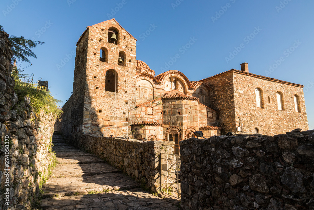 Mystras, Greece. The Metropolis of Mystras (St Demetrius Church), a Byzantine church and a World Heritage Site