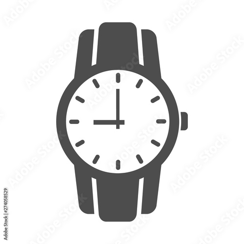 round watch vector icon isolated on white background. hand watch flat icon for web, mobile and user interface design