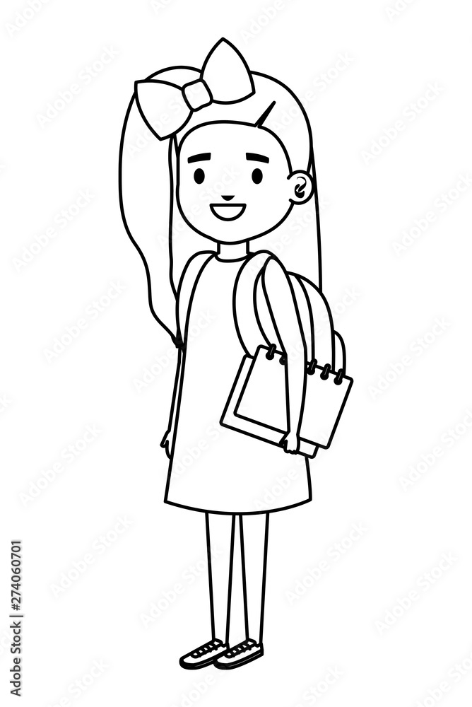 happy student girl with school bag and books happy student girl with school bag and books