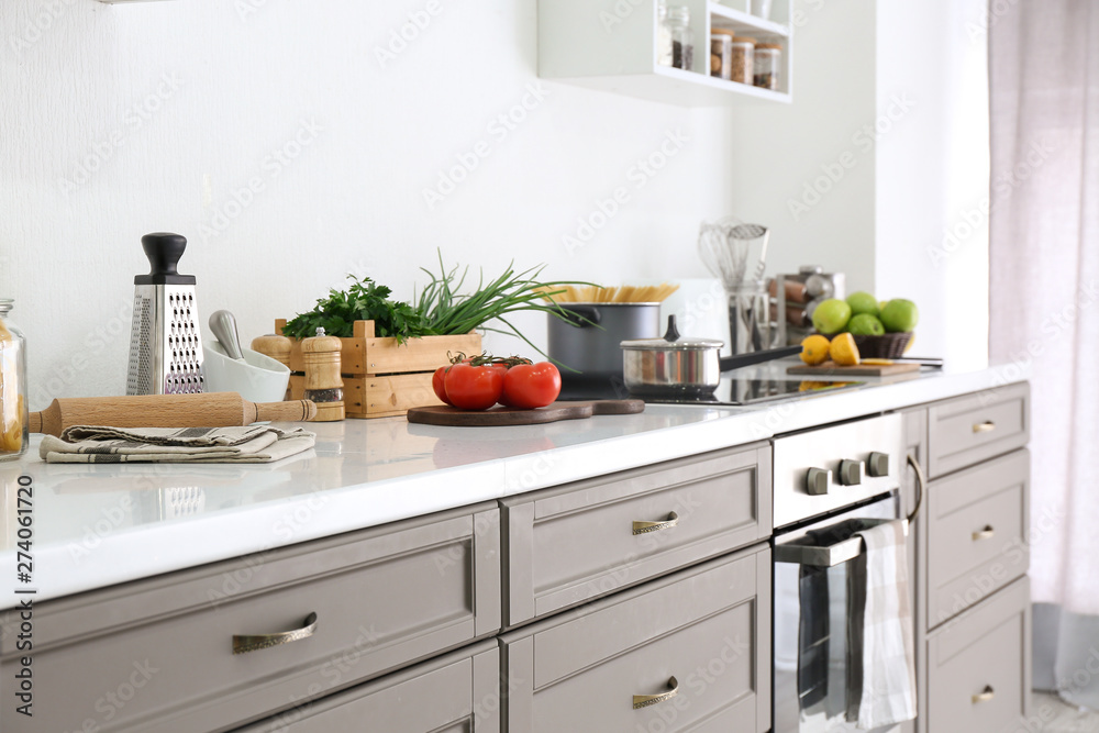 Fototapeta premium Stylish interior of modern kitchen