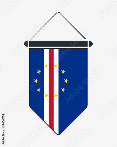 Flag of Cape Verde. Vector Sign and Icon. Vertical Pennant. Vector Isolated