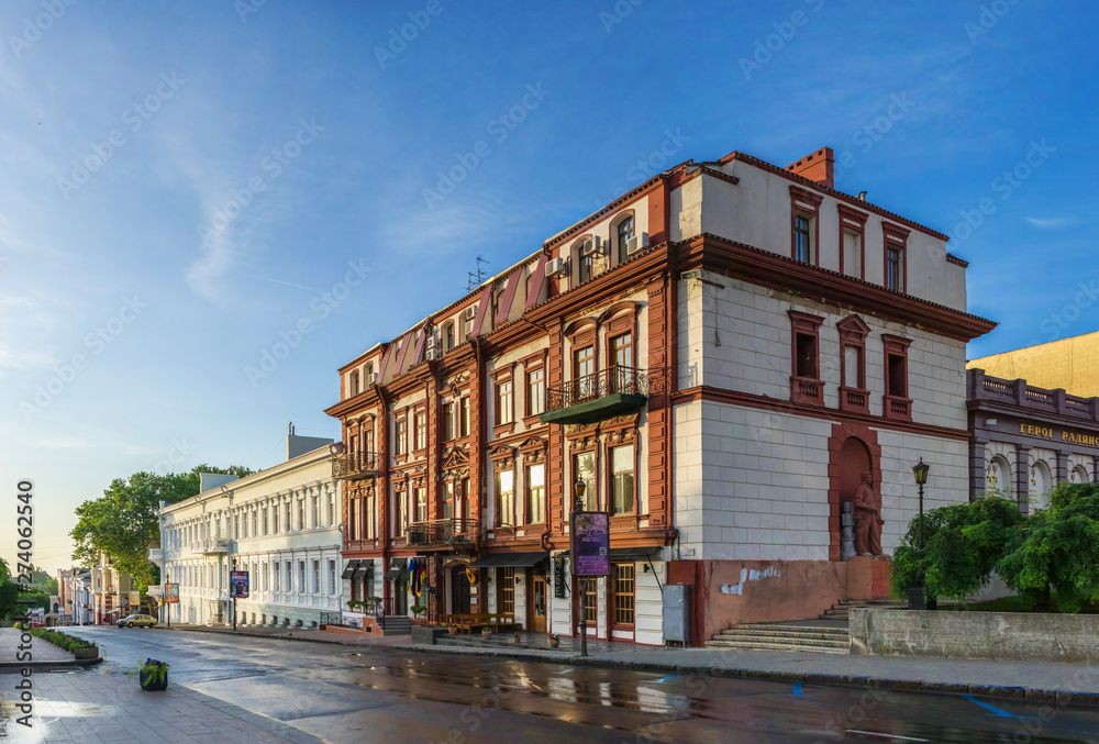 Theater square and historic buildings in Odessa