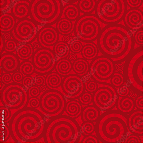 Swirl texture in red over background. Squared.