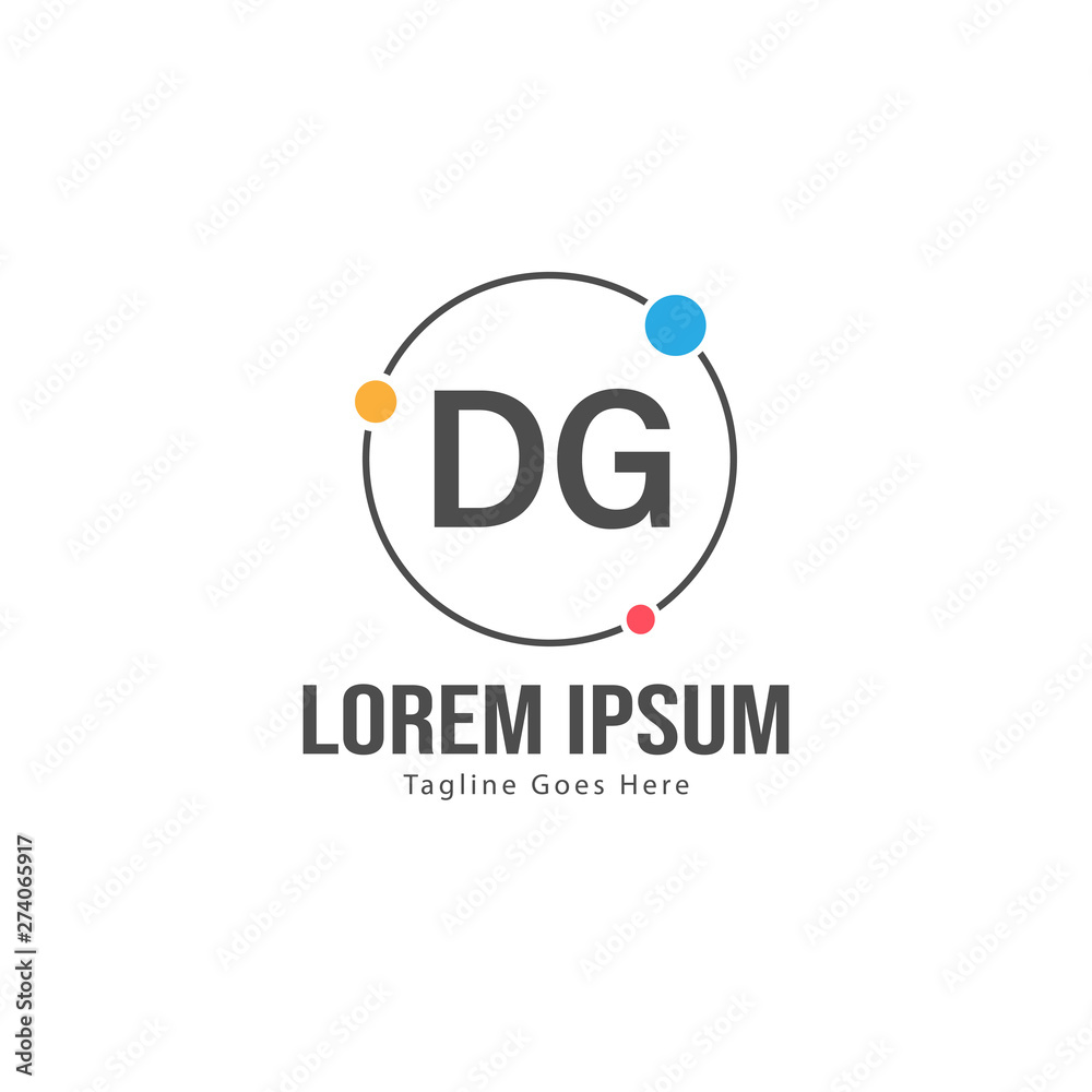 DG Letter Logo Design. Creative Modern DG Letters Icon Illustration