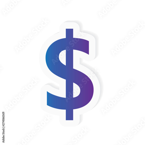 american dollar USD gradient icon- vector illustration