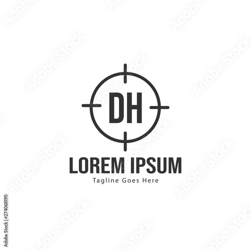 DH Letter Logo Design. Creative Modern DH Letters Icon Illustration