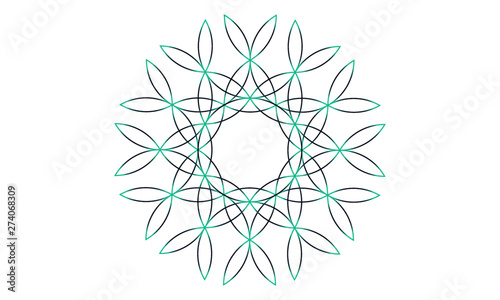 Green line vector ornament frame