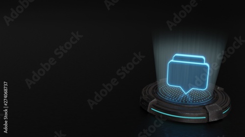 Wallpaper Mural 3d hologram symbol of rectangular chat bubbles icon render Torontodigital.ca