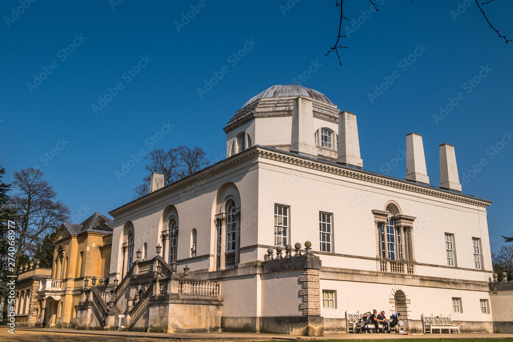 By the side of Chiswick House on West London, Uk. Chiswick House is a magnificent neo Palladian villa set in beautiful historic gardens.