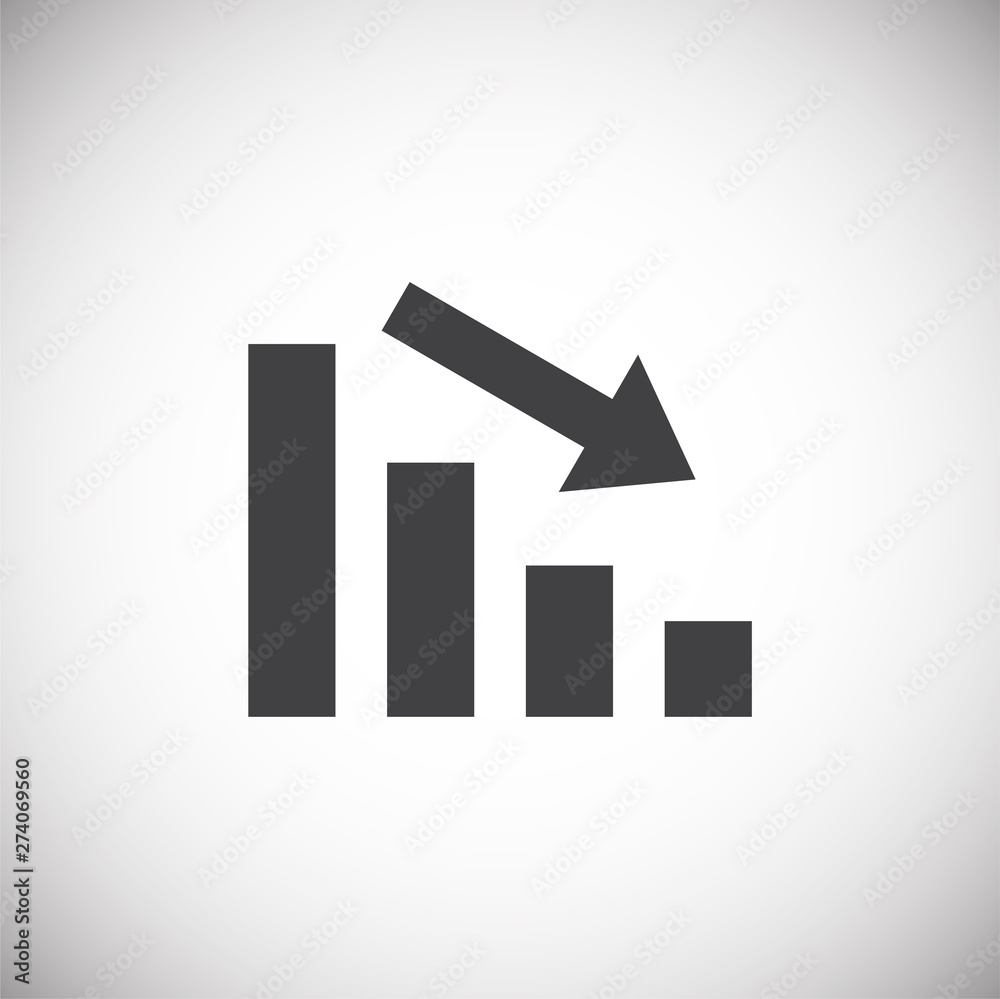 Down chart icon on background for graphic and web design. Simple illustration. Internet concept symbol for website button or mobile app. Down chart icon on background for graphic and web design. Simple illustration. Internet concept symbol for website button or mobile app.