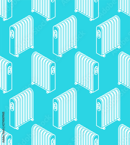 Radiator heat pattern seamless. Electric heating radiator background. vector texture