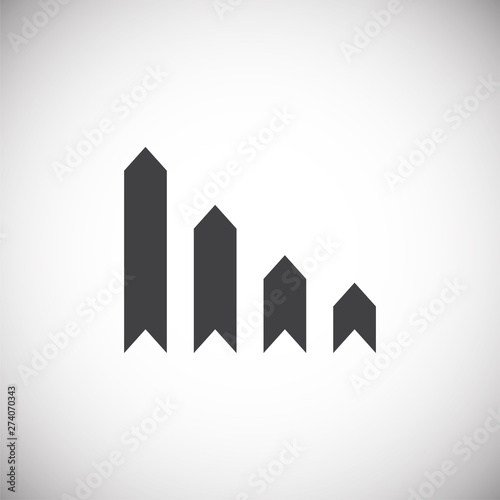 Down chart icon on background for graphic and web design. Simple illustration. Internet concept symbol for website button or mobile app.