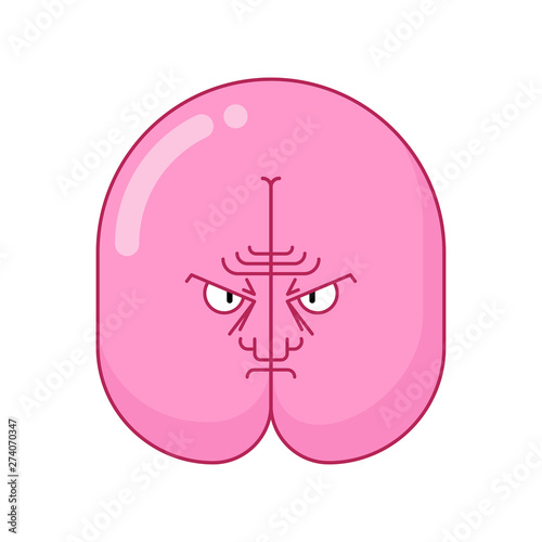 Angry Ass. Evil fanny. grumpy asshole. buttocks Vector illustration