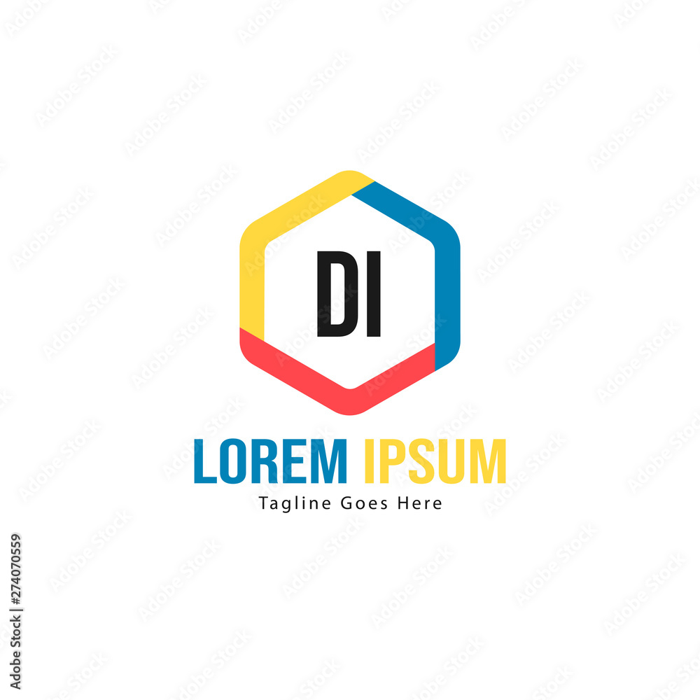 DI Letter Logo Design. Creative Modern DI Letters Icon Illustration