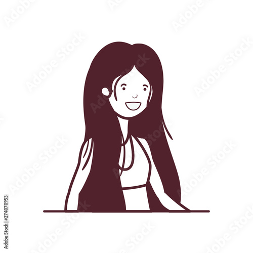 silhouette of woman with swimsuit on white background