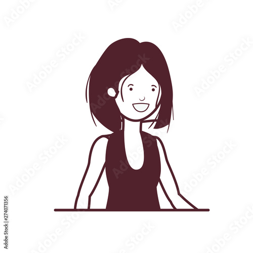 silhouette of woman with swimsuit on white background