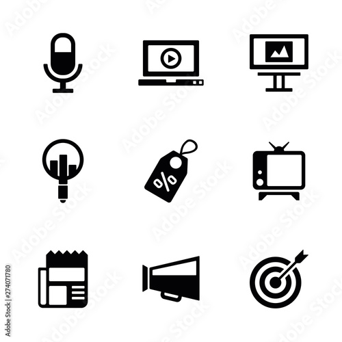 ADVERTISING AND PROMO FILL ICON SET