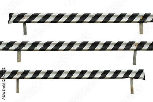 Guard rail steel barrier (with clipping path) isolated on white background